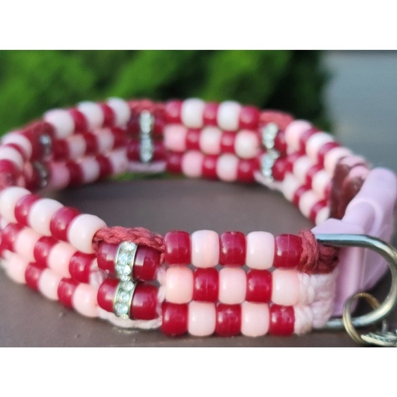 Custom Handmade Beaded Bling Dog Collar - Picture 2 of 3
